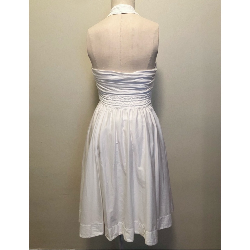 Diane Von Furstenburg • 6 • White 100% Cotton Halter Dress - Picture 3 of 4